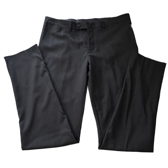 TED BAKER LONDON Men's Black Jay CT 100% Wool Flat Front Dress Pants Size 35 S - Picture 4 of 6